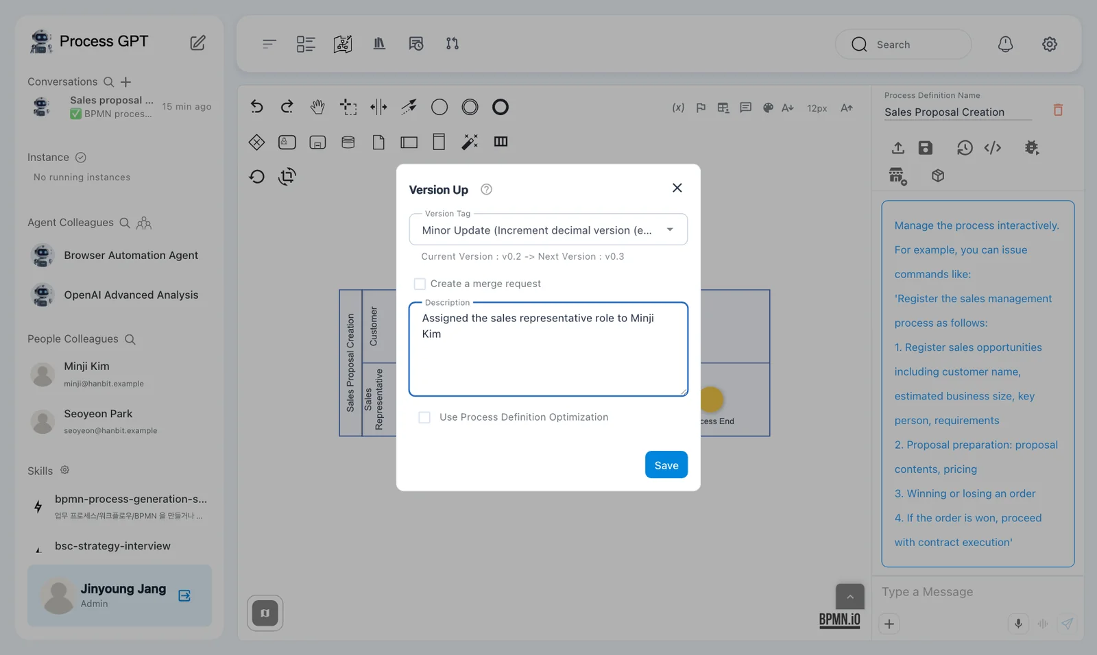Version Up — Current Version v0.2 to Next Version v0.3 and the role-assignment description