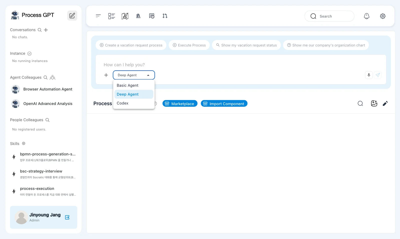 Picking an agent — Basic Agent, Deep Agent, Codex