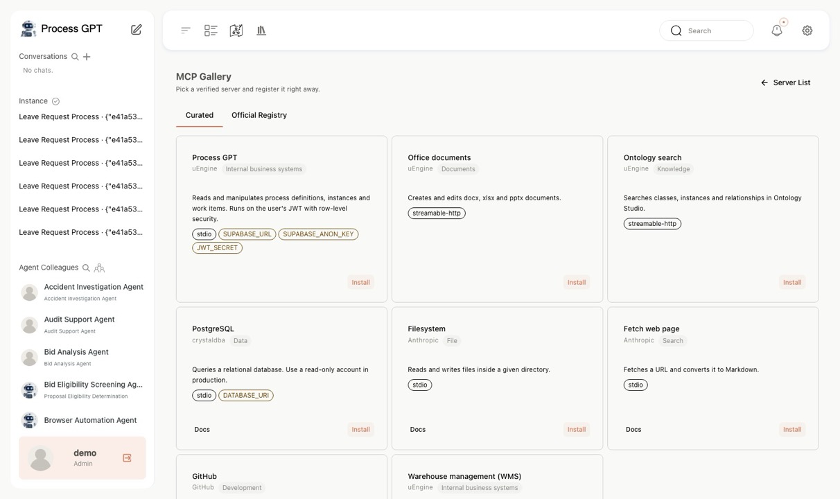 MCP Hub — Gallery — One-click install