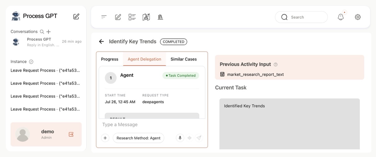 Delegated agent execution