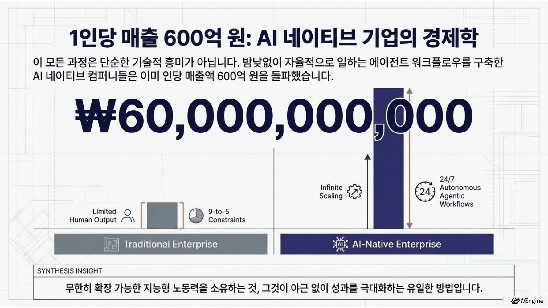 1인당 매출 600억 원: AI 네이티브 기업의 경제학