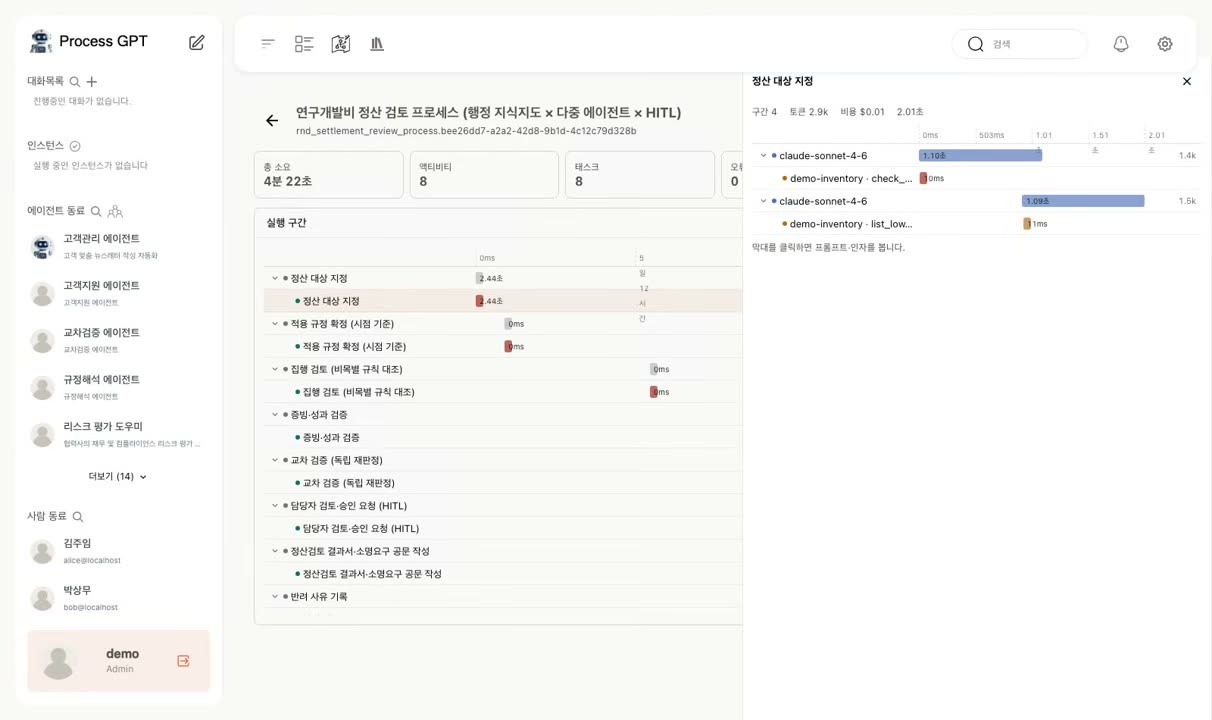 태스크를 펼쳐 언어 모델 호출과 툴 호출을 확인