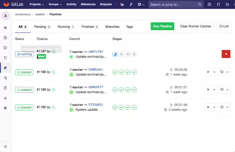 uEngine Cloud GitLab 기반 CI/CD 데모 화면